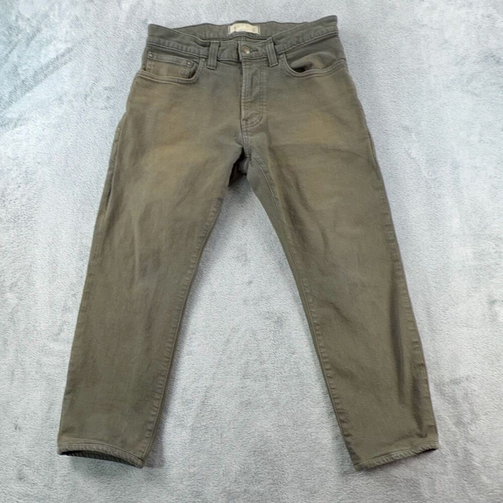Madewell Slim Straight Jeans Women 29 Green Mid Rise Stretch Denim